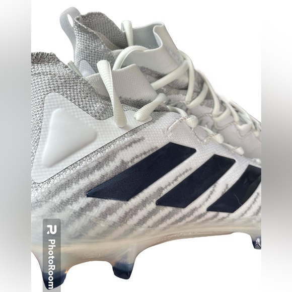 New Adidas Primeknit Mahomes Football Cleats White/Grey/Navy Blue Size 11.5 - Picture 4 of 8
